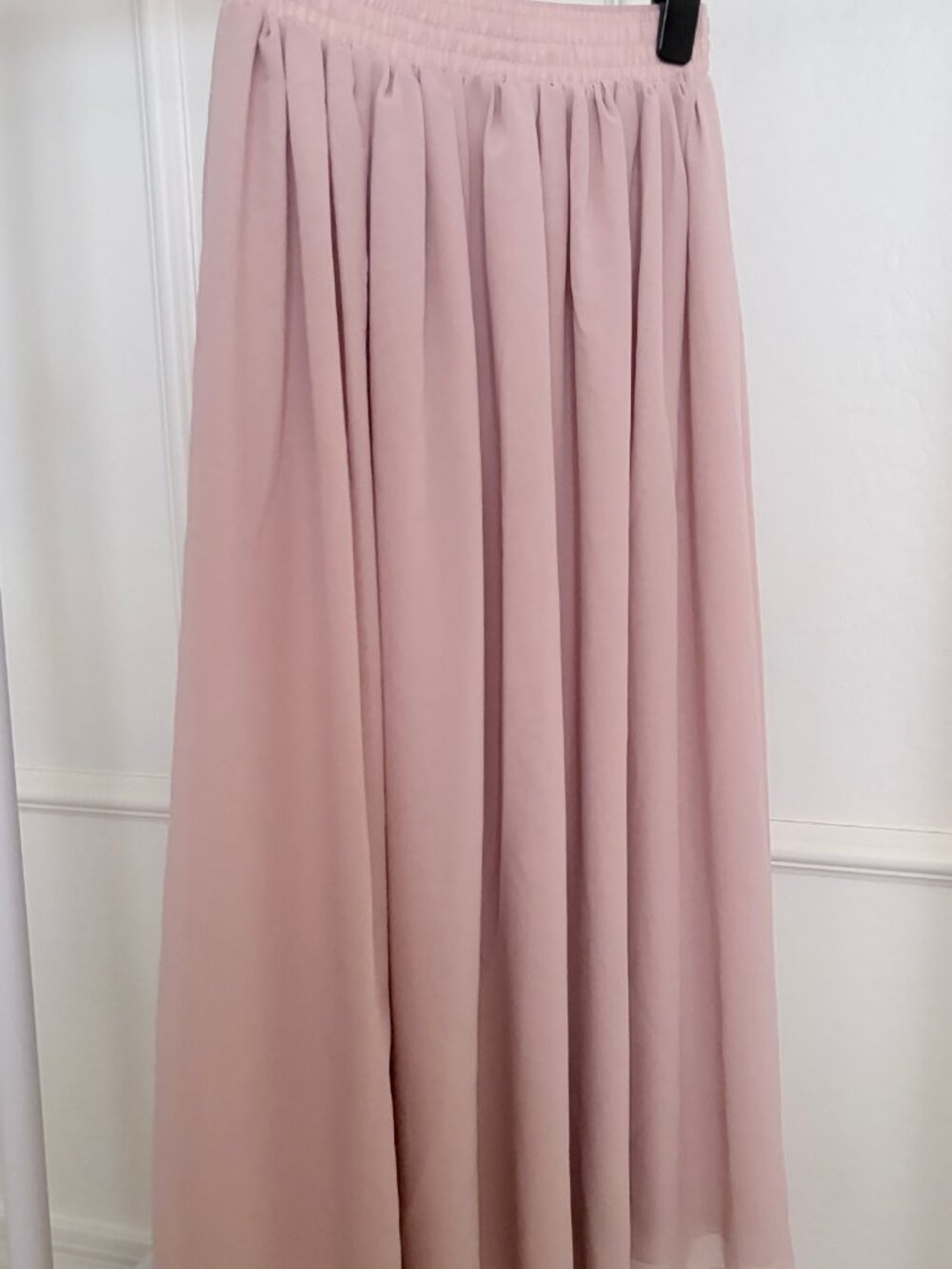 Pink Chiffon Maxi Skirt - Elastic Waist - Size M (Fits 6-8)